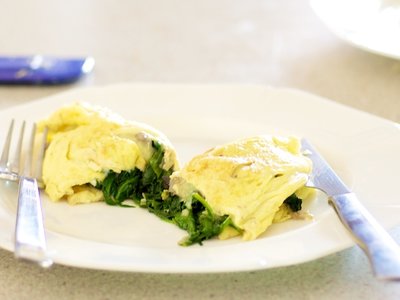 Mushroom, Spinach and Cheese Omelette