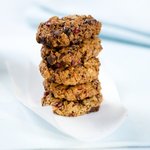 Neatly Stacked-Up Chocolate Chunks and Dried Fruits Cookies