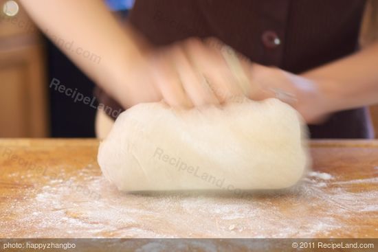 Keep kneading, add more flour if the dough is still too sticky...