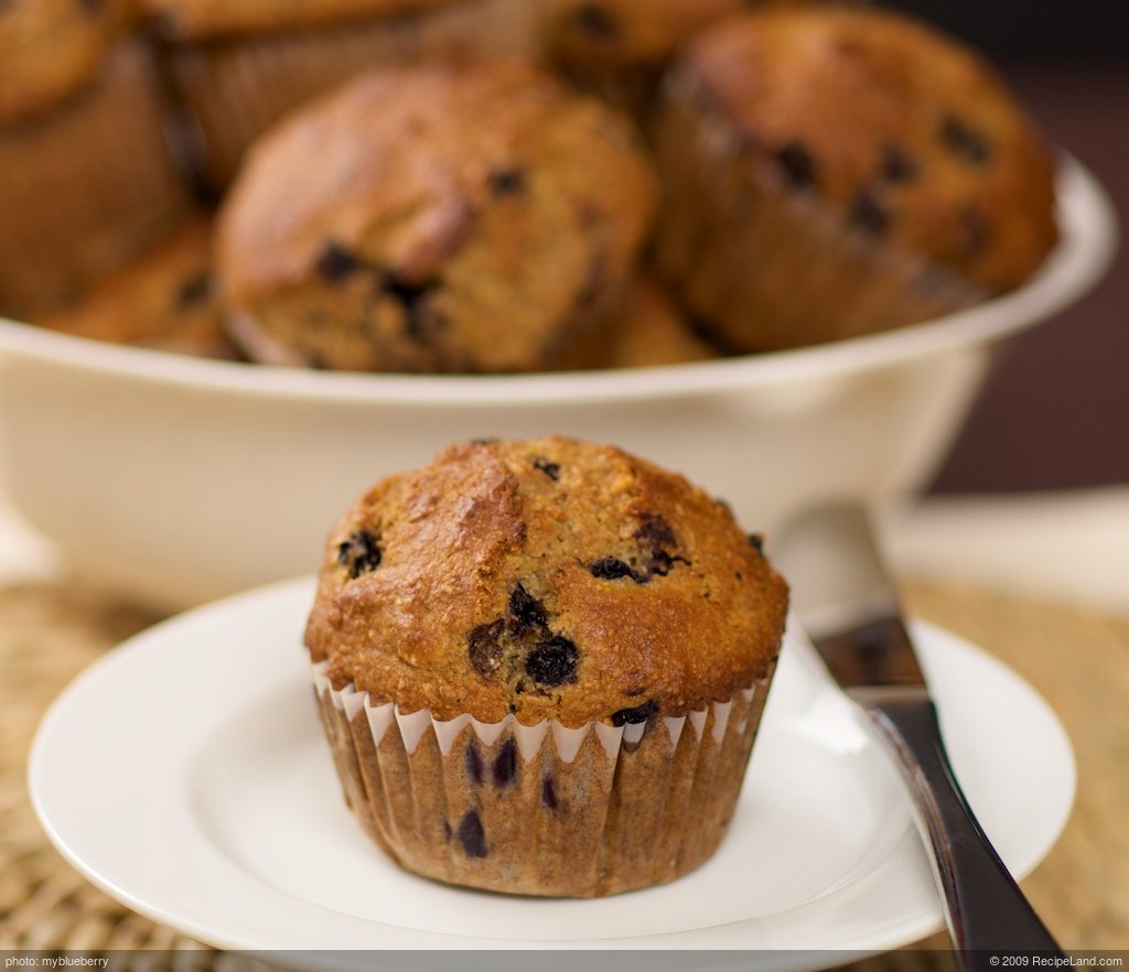 Multigrain Blueberry and Ginger Muffins