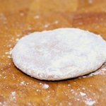 Flatten each into a disc and coat in flour