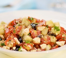 Cherry Tomato, Cucumber, Black Olives and Feta Salad