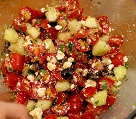 Cherry Tomato, Cucumber, Black Olives and Feta Salad