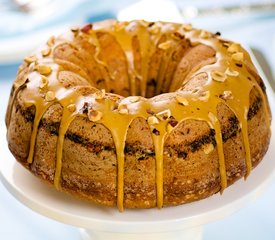 Coffee Streusel Bundt Cake with Coffee Glaze and Hazelnuts Topping