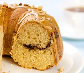 Coffee Streusel Bundt Cake with Coffee Glaze and Hazelnuts Topping