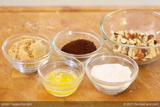 Start preparing the coffee streusel ingredients first...