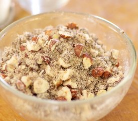 Coffee Streusel Bundt Cake with Coffee Glaze and Hazelnuts Topping