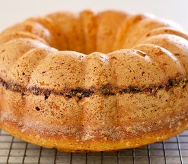 Coffee Streusel Bundt Cake with Coffee Glaze and Hazelnuts Topping