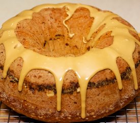 Coffee Streusel Bundt Cake with Coffee Glaze and Hazelnuts Topping