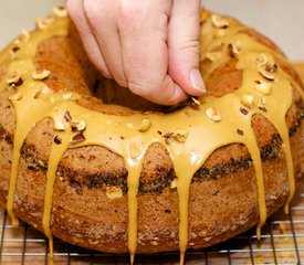 Coffee Streusel Bundt Cake with Coffee Glaze and Hazelnuts Topping