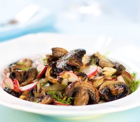 Roasted Mushroom and Fennel Salad with Radishes and Citrus Dressing