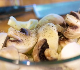 Roasted Mushroom and Fennel Salad with Radishes and Citrus Dressing