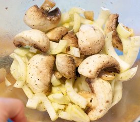 Roasted Mushroom and Fennel Salad with Radishes and Citrus Dressing