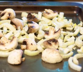 Roasted Mushroom and Fennel Salad with Radishes and Citrus Dressing