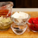 While the pasta is boiling and the sauce is heating, get the ingredients out of the jars.