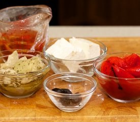 Artichokes, Roasted Pepper, Sun-dried Tomato and Feta Pasta Salad