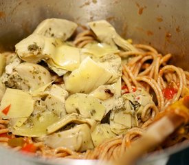 Artichokes, Roasted Pepper, Sun-dried Tomato and Feta Pasta Salad