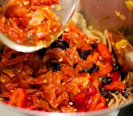 Artichokes, Roasted Pepper, Sun-dried Tomato and Feta Pasta Salad