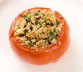 Stuffed Tomatoes with Goat Cheese, Olives and Fresh Oregano