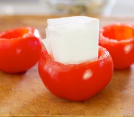 Stuffed Tomatoes with Goat Cheese, Olives and Fresh Oregano