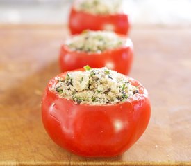 Stuffed Tomatoes with Goat Cheese, Olives and Fresh Oregano