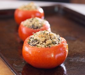 Stuffed Tomatoes with Goat Cheese, Olives and Fresh Oregano