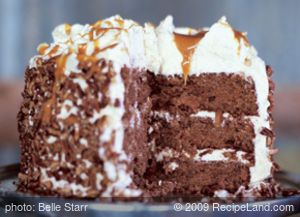 Apple-Spice Layer Cake with Caramel Swirl Icing 