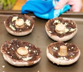 Grilled Asparagus and Portobello Mushrooms with Goat Cheese