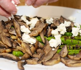 Grilled Asparagus and Portobello Mushrooms with Goat Cheese