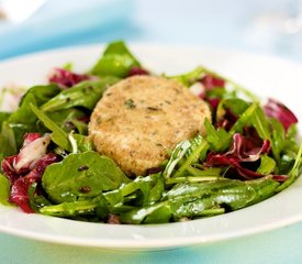 Arugula Salad Warm Goat Cheese with Black Olive Vinaigrette