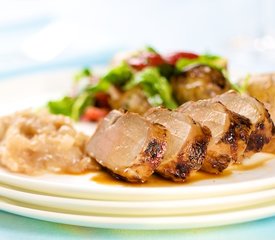 Grilled Garlic and Lime Pork Tenderloin with Onion Marmalade