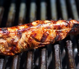 Grilled Garlic and Lime Pork Tenderloin with Onion Marmalade