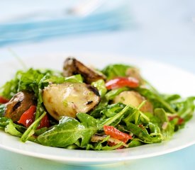 Grilled Potato Salad, Arugula and Roasted Peppers with Dijon Vinaigrette