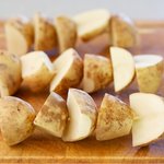 Prepare the potatoes.