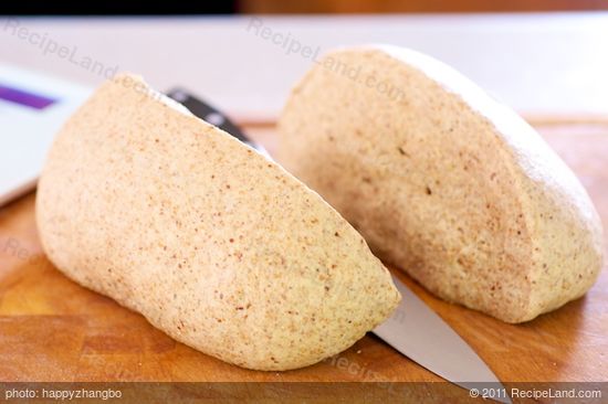 Divide the dough into two equal portions.