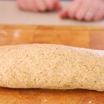After rolling, the dough sticks to itself.