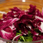 add the well washed and spinned radicchio into the same mixing bowl too.