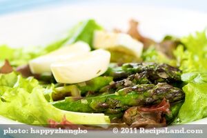 Refreshing Asparagus and Mixed Baby Greens Salad  recipe