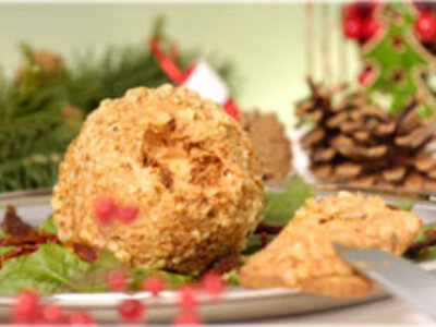 Sun-Dried Tomato Cheese Ball Rolled in Walnuts