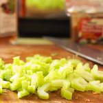 Slice the celery.