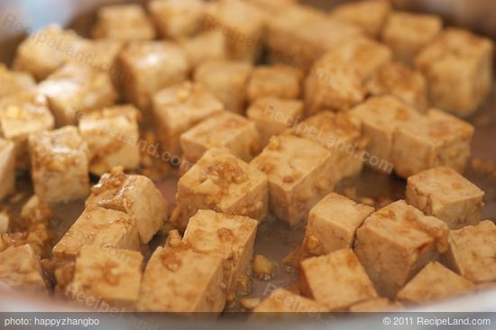 Brown the tofu.