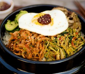 Bibimbap (Korean Seasoned Vegetables and Rice with Spicy Sauce)