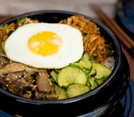 Bibimbap (Korean Seasoned Vegetables and Rice with Spicy Sauce)