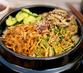 Bibimbap (Korean Seasoned Vegetables and Rice with Spicy Sauce)