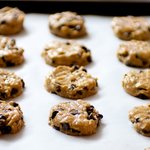 12 cookies on each baking sheet, and about 1 1/2-inch apart.