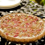  A Sour, Sweet, Creamy and Crunchy Rhubarb Tart in a Homemade Almond Crust