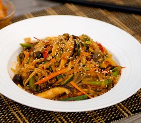 Spicy Korean Noodles with Wild Mushrooms