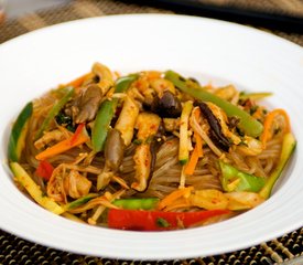 Spicy Korean Noodles with Wild Mushrooms