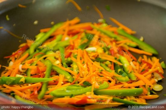 Cook for 3 to 5 minutes, until the vegetables are tender but still crisp.