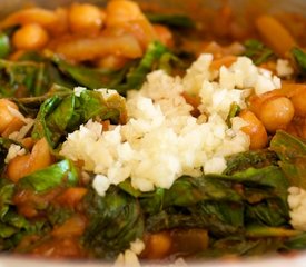 Skillet Kale, Chickpeas and Tomatoes